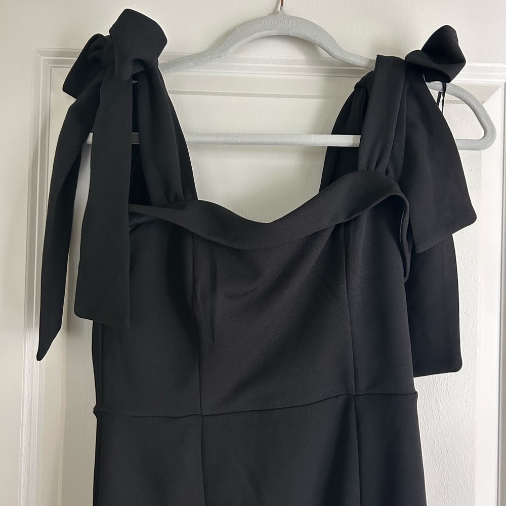 Francesca's Collections Black Bow Strap Dress